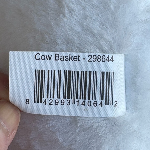 Plush Cow Easter or Halloween basket with inner wooden basket - Picture 9 of 12